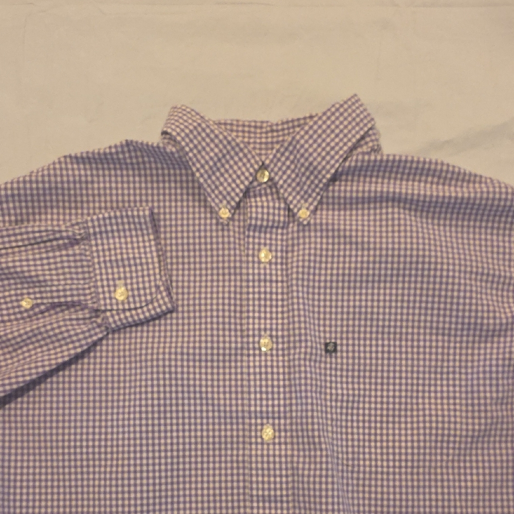 Brooks Brothers Men's Purple White‎ Check Gingham Button Down Shirt XL